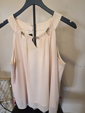 BCX Blush Cream Halter-Style Camisole with Metal Neck Detail